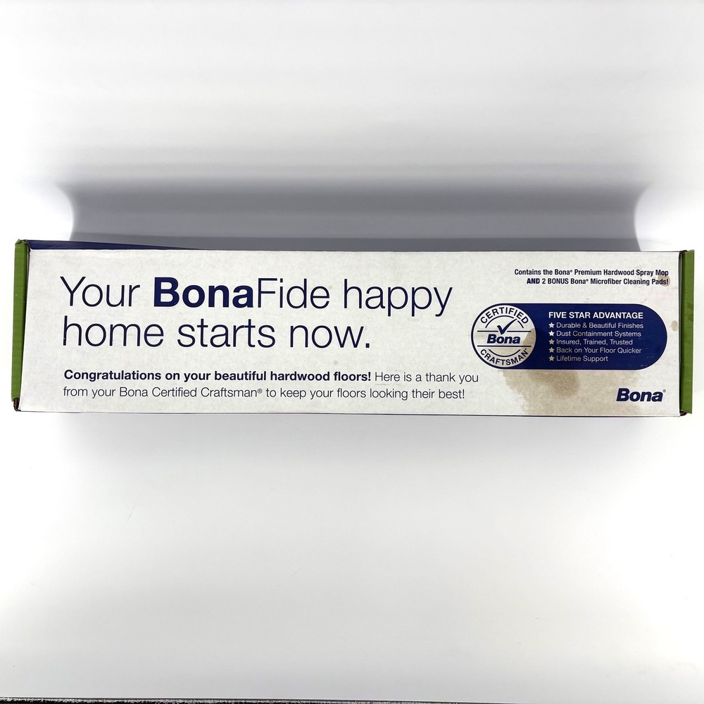 Bona Premium Hardwood Floor Spray Mop Kit with 2 Microfiber Cleaning Pads Blue